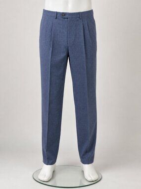 Lauren Ralph Lauren Men’s Dress Pants 34x30 Stretch Plaid Check Gray Blue Slacks